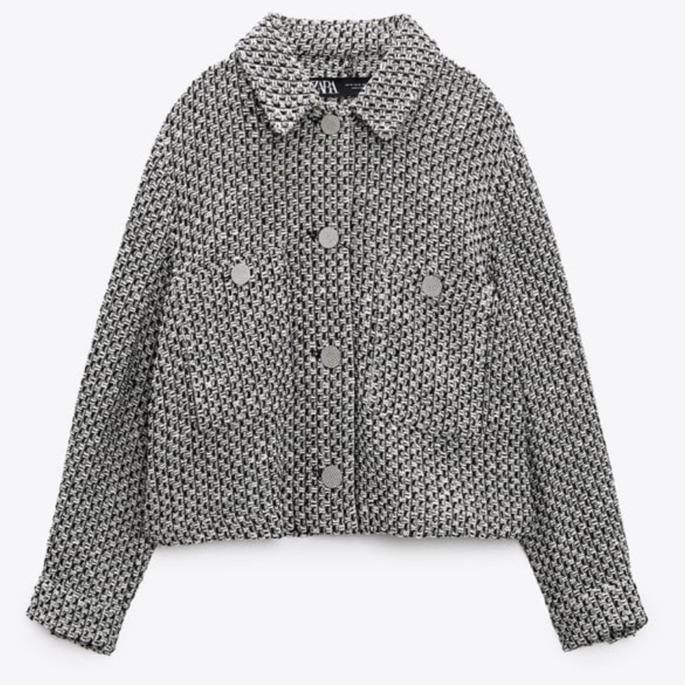 NWT Zara Tweed Plaid Jacket (M)